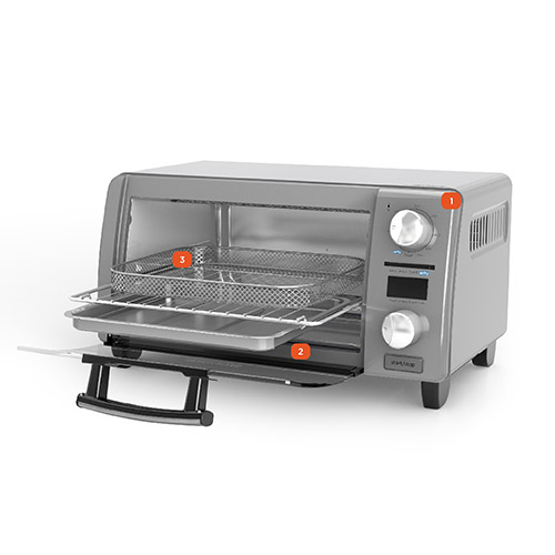 Crisp N Bake Air Fry Digital 4 Slice Toaster Oven BLACK DECKER